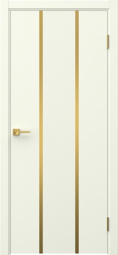 Межкомнатная дверь Соло 16 эмаль RAL 9010, золотой молдинг