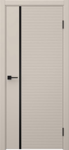 Межкомнатная дверь Соло 18 эмаль мокко, черный молдинг