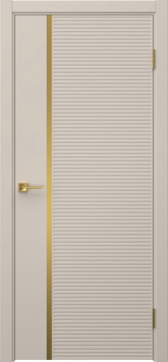 Межкомнатная дверь Соло 18 эмаль мокко, золотой молдинг