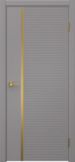 Межкомнатная дверь Соло 18 эмаль RAL 7036, золотой молдинг