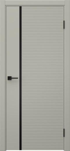 Межкомнатная дверь Соло 18 эмаль RAL 7044, черный молдинг