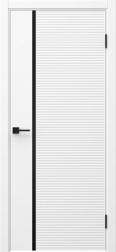 Межкомнатная дверь Соло 18 эмаль белая, черный молдинг