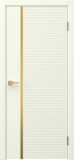 Межкомнатная дверь Соло 18 эмаль RAL 9010, золотой молдинг