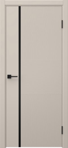 Межкомнатная дверь Соло 19 эмаль мокко, черный молдинг