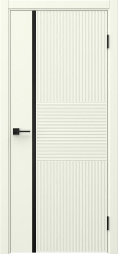Межкомнатная дверь Соло 19 эмаль RAL 9010, черный молдинг