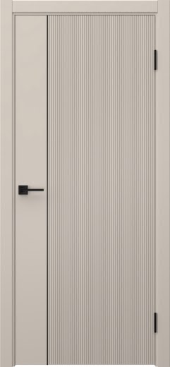 Межкомнатная дверь Соло 20 эмаль мокко, черный молдинг