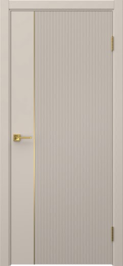 Межкомнатная дверь Соло 20 эмаль мокко, золотой молдинг