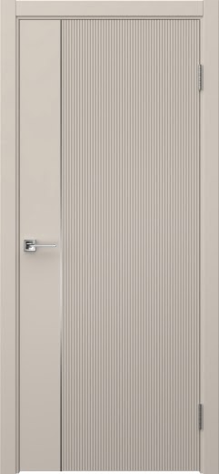 Межкомнатная дверь Соло 20 эмаль мокко, молдинг серебро