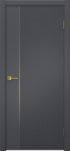 Межкомнатная дверь Соло 20 эмаль RAL 7012, золотой молдинг