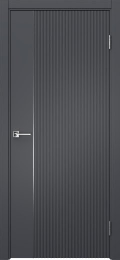 Межкомнатная дверь Соло 20 эмаль RAL 7012, молдинг серебро