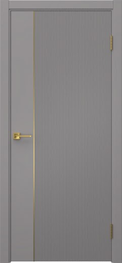 Межкомнатная дверь Соло 20 эмаль RAL 7036, золотой молдинг
