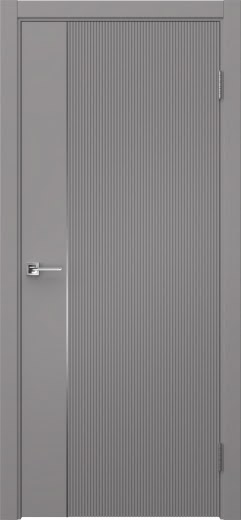 Межкомнатная дверь Соло 20 эмаль RAL 7036, молдинг серебро