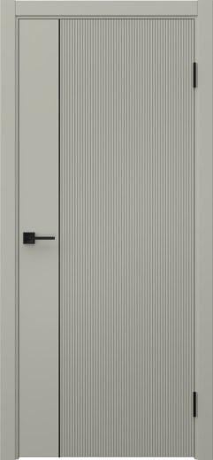 Межкомнатная дверь Соло 20 эмаль RAL 7044, черный молдинг