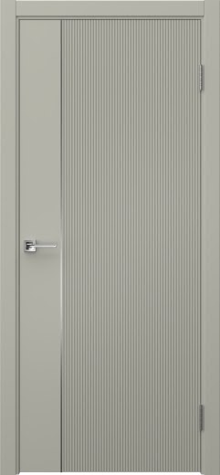 Межкомнатная дверь Соло 20 эмаль RAL 7044, молдинг серебро