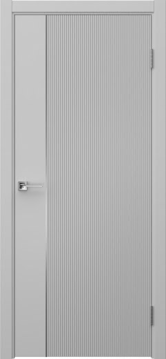 Межкомнатная дверь Соло 20 эмаль RAL 7047, молдинг серебро