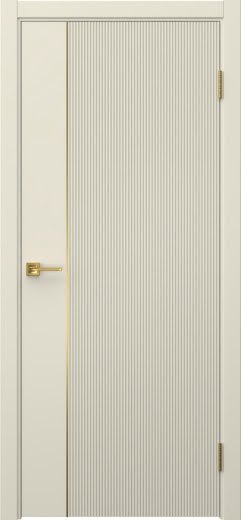 Межкомнатная дверь Соло 20 эмаль RAL 9001, золотой молдинг