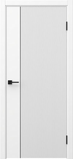 Межкомнатная дверь Соло 20 эмаль белая, черный молдинг
