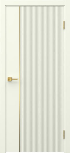 Межкомнатная дверь Соло 20 эмаль RAL 9010, золотой молдинг