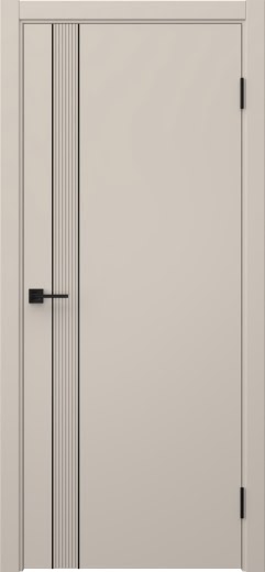 Межкомнатная дверь Соло 21 эмаль мокко, черный молдинг