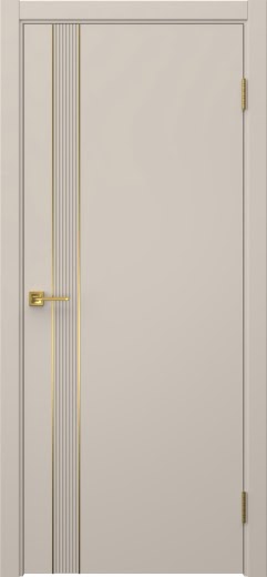 Межкомнатная дверь Соло 21 эмаль мокко, золотой молдинг