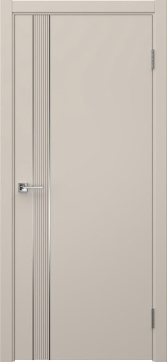 Межкомнатная дверь Соло 21 эмаль мокко, молдинг серебро