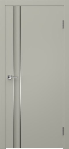 Межкомнатная дверь Соло 21 эмаль RAL 7044, молдинг серебро