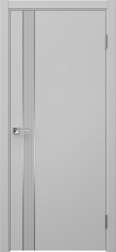 Межкомнатная дверь Соло 21 эмаль RAL 7047, молдинг серебро