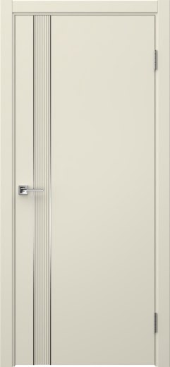 Межкомнатная дверь Соло 21 эмаль RAL 9001, молдинг серебро