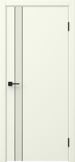 Межкомнатная дверь Соло 21 эмаль RAL 9010, черный молдинг