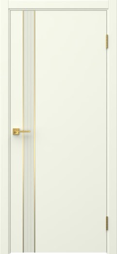 Межкомнатная дверь Соло 21 эмаль RAL 9010, золотой молдинг