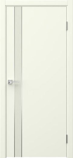 Межкомнатная дверь Соло 21 эмаль RAL 9010, молдинг серебро