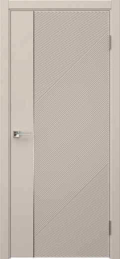 Межкомнатная дверь Соло 23 эмаль мокко, молдинг серебро