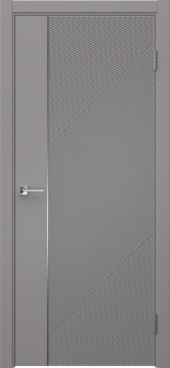 Межкомнатная дверь Соло 23 эмаль RAL 7036, молдинг серебро