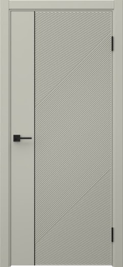 Межкомнатная дверь Соло 23 эмаль RAL 7044, черный молдинг