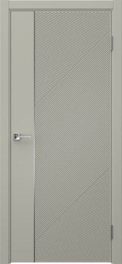 Межкомнатная дверь Соло 23 эмаль RAL 7044, молдинг серебро