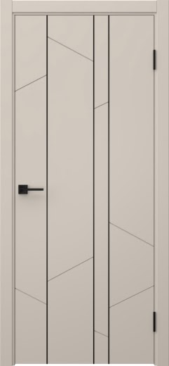 Межкомнатная дверь Соло 24 эмаль мокко, черный молдинг