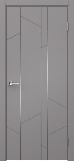 Межкомнатная дверь Соло 24 эмаль RAL 7036, молдинг серебро