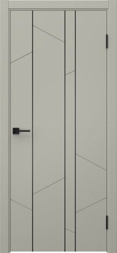 Межкомнатная дверь Соло 24 эмаль RAL 7044, черный молдинг