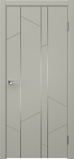 Межкомнатная дверь Соло 24 эмаль RAL 7044, молдинг серебро