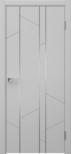 Межкомнатная дверь Соло 24 эмаль RAL 7047, молдинг серебро