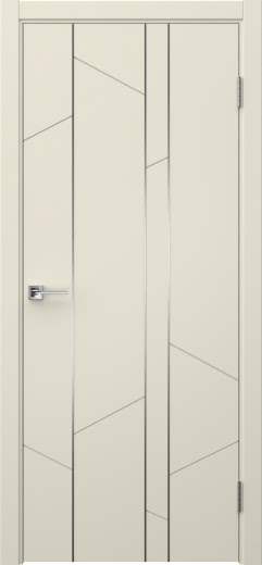 Межкомнатная дверь Соло 24 эмаль RAL 9001, молдинг серебро