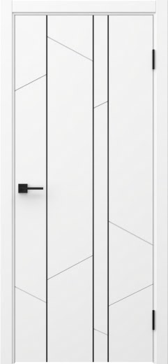 Межкомнатная дверь Соло 24 эмаль белая, черный молдинг