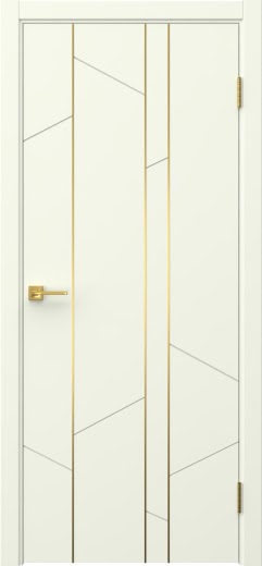 Межкомнатная дверь Соло 24 эмаль RAL 9010, золотой молдинг