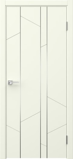 Межкомнатная дверь Соло 24 эмаль RAL 9010, молдинг серебро