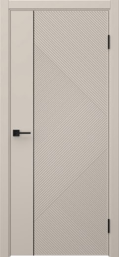 Межкомнатная дверь Соло 4 эмаль мокко, черный молдинг