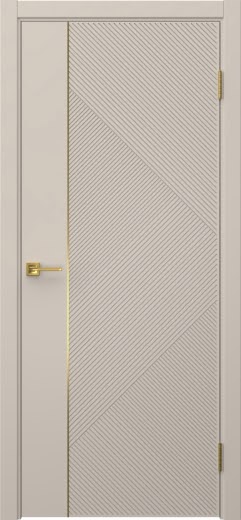 Межкомнатная дверь Соло 4 эмаль мокко, золотой молдинг