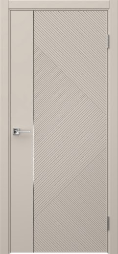 Межкомнатная дверь Соло 4 эмаль мокко, молдинг серебро