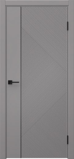 Межкомнатная дверь Соло 4 эмаль RAL 7036, черный молдинг