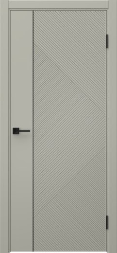 Межкомнатная дверь Соло 4 эмаль RAL 7044, черный молдинг