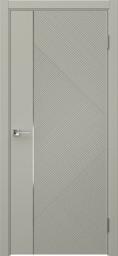 Межкомнатная дверь Соло 4 эмаль RAL 7044, молдинг серебро